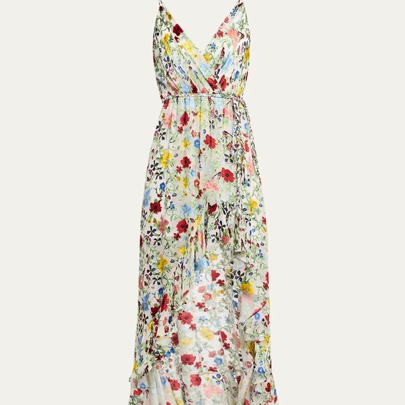 Alice + Olivia Floral High-Low Midi Dress - Picture 2 of 7